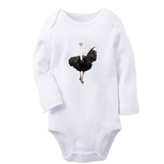 iDzn Do You Have Milk Funny Rompers, Newborn Baby Unisex Bodysuits, Infant Animal Ostrich Graphic Jumpsuits, Toddler Kids Long Sleeve Oufits (White, 0-6 Months)