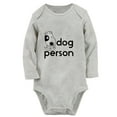 thumbnail image 1 of iDzn Dog Person Funny Rompers, Newborn Baby Unisex Bodysuits, Infant Jumpsuits, Toddler Kids Long Sleeve Oufits (Gray, 6-12 Months), 1 of 4