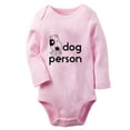 thumbnail image 1 of iDzn Dog Person Funny Rompers, Newborn Baby Unisex Bodysuits, Infant Jumpsuits, Toddler Kids Long Sleeve Oufits (Pink, 0-6 Months), 1 of 4