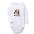 thumbnail image 1 of iDzn Don't Worry I'm Not Tired Funny Rompers, Newborn Baby Unisex Bodysuits, Infant Animal Owl Graphic Jumpsuits, Toddler Kids Long Sleeve Oufits (White, 0-6 Months), 1 of 4