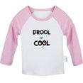 thumbnail image 1 of iDzn Drool is Cool Funny T shirt For Baby, Newborn Babies T-shirts, Infant Tops, 0-24M Kids Graphic Tees Clothing (Long Pink Raglan T-shirt, 18-24 Months), 1 of 5