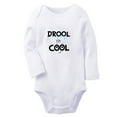 thumbnail image 1 of iDzn Drool is Cool Funny Rompers, Newborn Baby Unisex Bodysuits, Infant Jumpsuits, Toddler Kids Long Sleeve Oufits (White, 0-6 Months), 1 of 5