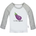thumbnail image 1 of iDzn E is For Eggplant Funny T shirt For Baby, Newborn Babies T-shirts, Infant Tops, 0-24M Kids Graphic Tees Clothing (Long Gray Raglan T-shirt, 18-24 Months), 1 of 5