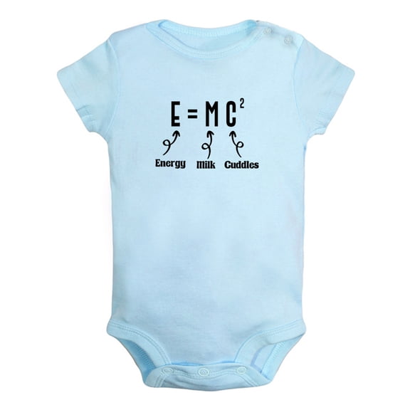 iDzn E=MC2 Energy Milk Cuddles Funny Rompers For Babies, Newborn Baby Unisex Bodysuits, Infant Jumpsuits, Toddler 0-12 Months Kids One-Piece Oufits (Blue, 18-24 Months)