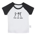 thumbnail image 1 of iDzn E=MC2 Energy Milk Cuddles Funny T shirt For Baby, Newborn Babies T-shirts, Infant Tops, 0-24M Kids Graphic Tees Clothing (Short Black Raglan T-shirt, 0-6 Months), 1 of 4