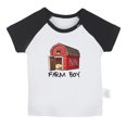 thumbnail image 1 of iDzn Farm Boy Funny T shirt For Baby, Newborn Babies T-shirts, Infant Red Barn Cute Tops, 0-24M Kids Graphic Tees Clothing (Short Black Raglan T-shirt, 18-24 Months), 1 of 4