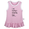 thumbnail image 1 of iDzn I'm Fearfully and Wonderfully Made Funny Dresses For Baby, Newborn Babies Skirts, Infant Princess Dress, 0-24M Kids Graphic Clothes (Pink Sleeveless Dresses, 12-18 Months), 1 of 4