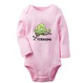 thumbnail image 1 of iDzn Foraging Funny Rompers, Newborn Baby Unisex Bodysuits, Infant Animal Lizard Graphic Jumpsuits, Toddler Kids Long Sleeve Oufits (Pink, 6-12 Months), 1 of 5