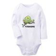 thumbnail image 1 of iDzn Foraging Funny Rompers, Newborn Baby Unisex Bodysuits, Infant Animal Lizard Graphic Jumpsuits, Toddler Kids Long Sleeve Oufits (White, 0-6 Months), 1 of 5