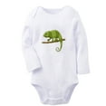 thumbnail image 1 of iDzn Foraging Funny Rompers, Newborn Baby Unisex Bodysuits, Infant Animal Lizard Graphic Jumpsuits, Toddler Kids Long Sleeve Oufits (White, 6-12 Months), 1 of 4