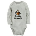 thumbnail image 1 of iDzn® Freshly Brewed Funny Rompers, Newborn Baby Unisex Bodysuits, Infant Jumpsuits, Toddler Kids Long Sleeve Oufits (Gray, 0-6 Months), 1 of 4
