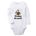 thumbnail image 1 of iDzn Freshly Brewed Funny Rompers, Newborn Baby Unisex Bodysuits, Infant Jumpsuits, Toddler Kids Long Sleeve Oufits (White, 6-12 Months), 1 of 4