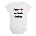 thumbnail image 1 of iDzn From Womb Mates To Room Mates Funny Rompers For Babies, Newborn Baby Unisex Bodysuits, Infant Jumpsuits, Toddler 0-24 Months Kids One-Piece Oufits, 1 of 4