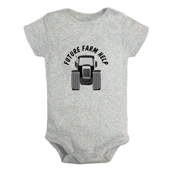 iDzn Future Farm Help Funny Rompers For Babies, Newborn Baby Unisex Bodysuits, Infant Jumpsuits, Toddler 0-24 Months Kids One-Piece Oufits