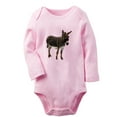 thumbnail image 1 of iDzn Future Farm Helper Funny Rompers, Newborn Baby Unisex Bodysuits, Infant Animal Donkey Graphic Jumpsuits, Toddler Kids Long Sleeve Oufits (Pink, 6-12 Months), 1 of 4