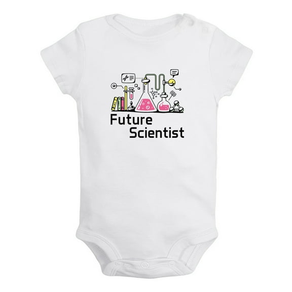 iDzn Future Scientist Funny Rompers For Babies, Newborn Baby Unisex Bodysuits, Infant Jumpsuits, Toddler 0-24 Months Kids One-Piece Oufits