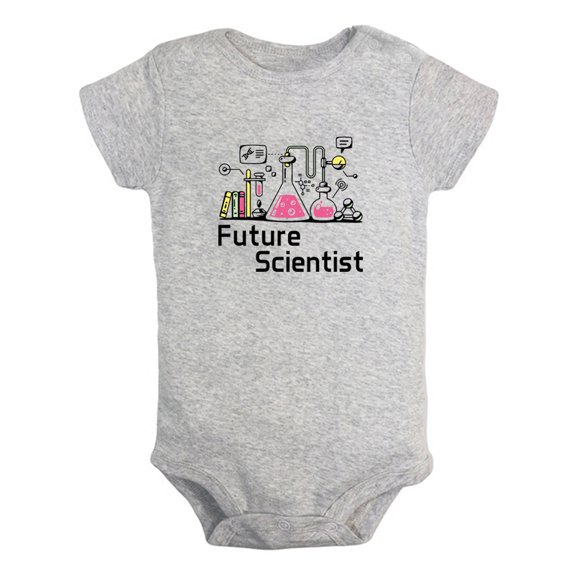 iDzn Future Scientist Funny Rompers For Babies, Newborn Baby Unisex Bodysuits, Infant Jumpsuits, Toddler 0-24 Months Kids One-Piece Oufits