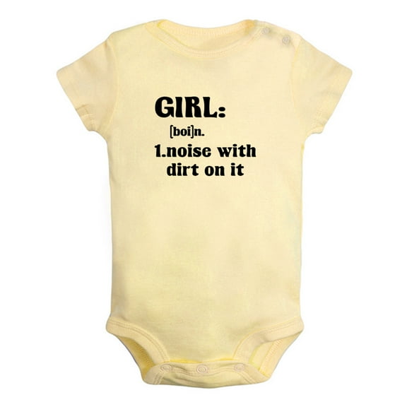 iDzn Girl DEFINITION A NOISE WITH DIRT ON IT Funny Rompers For Babies, Newborn Baby Unisex Bodysuits, Infant Jumpsuits, Toddler 0-24 Months Kids One-Piece Oufits