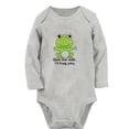 thumbnail image 1 of iDzn Give Me Milk I'll Hug You Funny Rompers, Newborn Baby Unisex Bodysuits, Infant Animal Frog Graphic Jumpsuits, Toddler Kids Long Sleeve Oufits (Gray, 6-12 Months), 1 of 4