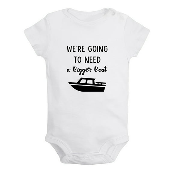 iDzn We're Going to Need a Bigger Boat Funny Rompers For Babies, Newborn Baby Unisex Bodysuits, Infant Jumpsuits, Toddler 0-24 Months Kids One-Piece Oufits