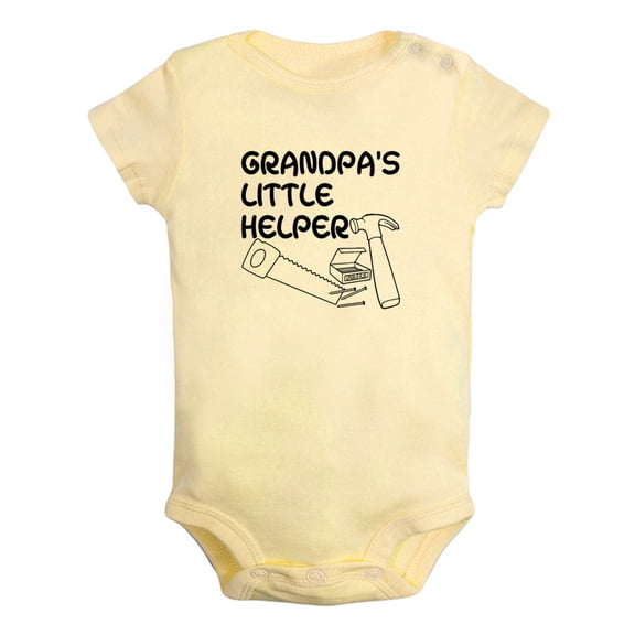 iDzn Grandpa's Little Helper Funny Rompers For Babies, Newborn Baby Unisex Bodysuits, Infant Jumpsuits, Toddler 0-24 Months Kids One-Piece Oufits
