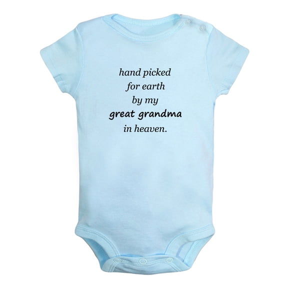 iDzn Hand picked for earth by my great grandma in heaven Funny Rompers For Babies, Newborn Baby Unisex Bodysuits, Infant Jumpsuits, Toddler 0-24 Months Kids One-Piece Oufits