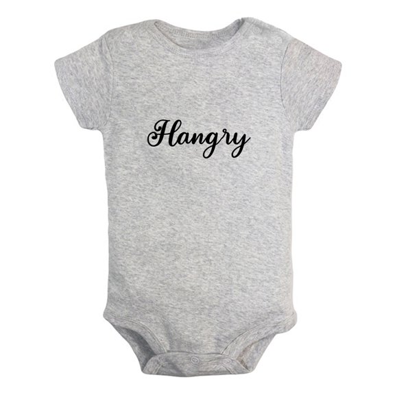 iDzn Hangry Funny Rompers For Babies, Newborn Baby Unisex Bodysuits, Infant Jumpsuits, Toddler 0-24 Months Kids One-Piece Oufits