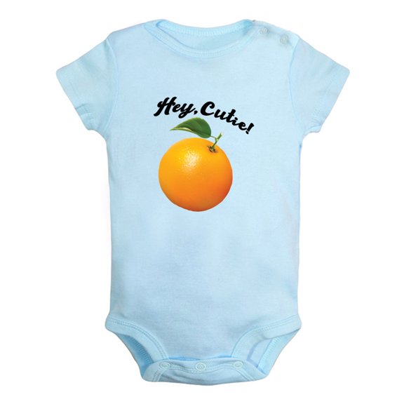 iDzn Hey Cutie Novelty Rompers For Babies, Newborn Baby Unisex Bodysuits, Infant Cute Oranges Jumpsuits, Toddler 0-12 Months Kids One-Piece Oufits (Blue, 6-12 Months)