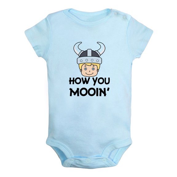 iDzn How You Mooing Funny Rompers For Babies, Newborn Baby Unisex Bodysuits, Infant Jumpsuits, Toddler 0-24 Months Kids One-Piece Oufits