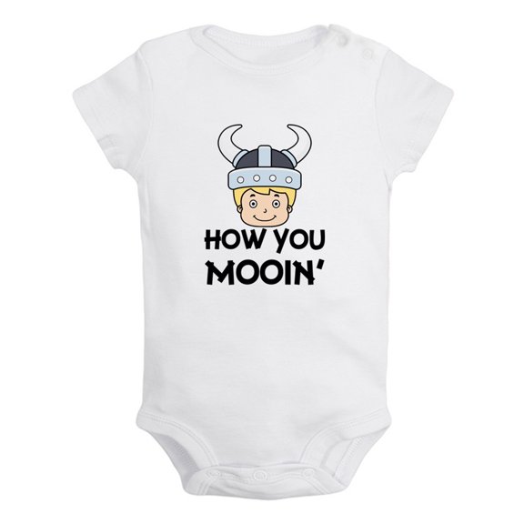 iDzn How You Mooing Funny Rompers For Babies, Newborn Baby Unisex Bodysuits, Infant Jumpsuits, Toddler 0-24 Months Kids One-Piece Oufits