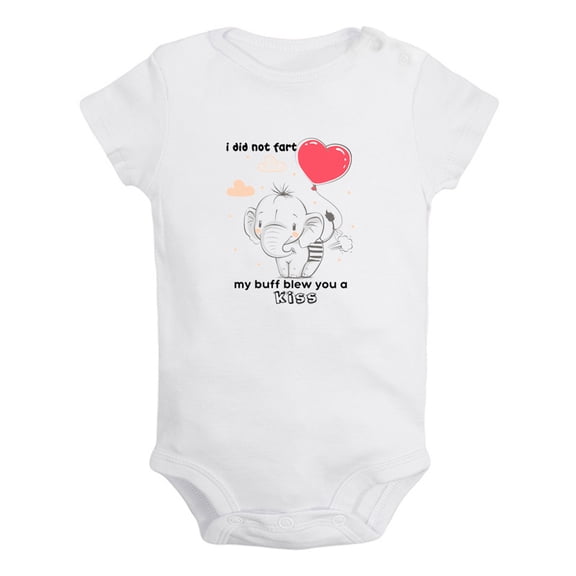 iDzn I Did Not Fart My Buff Blew You a Kiss Funny Rompers For Babies, Newborn Baby Unisex Bodysuits, Infant Jumpsuits, Toddler 0-12 Months Kids One-Piece Oufits (White, 0-6 Months)
