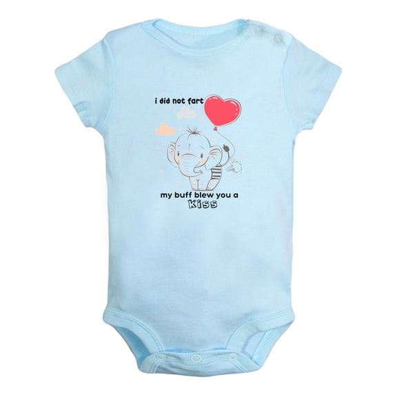 iDzn I Did Not Fart My Buff Blew You a Kiss Funny Rompers For Babies, Newborn Baby Unisex Bodysuits, Infant Jumpsuits, Toddler 0-12 Months Kids One-Piece Oufits (Blue, 6-12 Months)