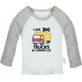 thumbnail image 1 of iDzn I Like Big Trucks and I Cannot Lie Funny T shirt For Baby, Newborn Babies T-shirts, Infant Tops, 0-24M Kids Graphic Tees Clothing (Long Gray Raglan T-shirt, 18-24 Months), 1 of 5