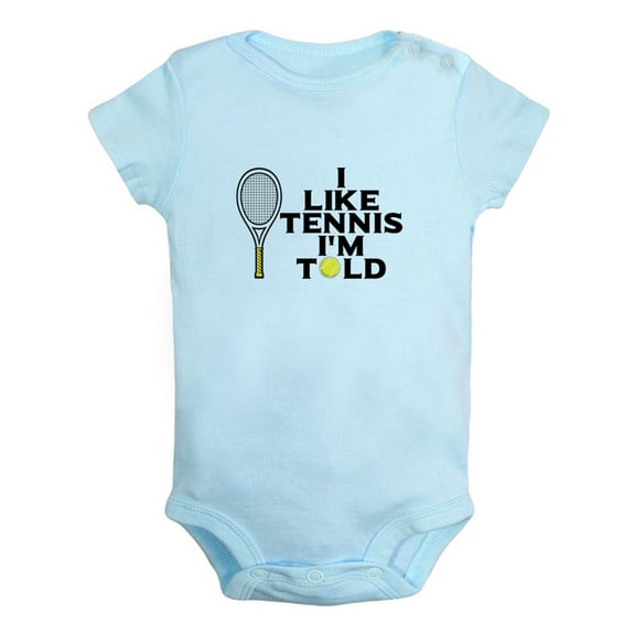 iDzn I Like Tennis I'm Told Funny Rompers For Babies, Newborn Baby Unisex Bodysuits, Infant Jumpsuits, Toddler 0-24 Months Kids One-Piece Oufits