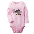 thumbnail image 1 of iDzn® I Like Tennis I'm Told Funny Rompers, Newborn Baby Unisex Bodysuits, Infant Jumpsuits, Toddler Kids Long Sleeve Oufits (Pink, 0-6 Months), 1 of 4