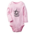 thumbnail image 1 of iDzn I Love You A Latte Funny Rompers, Newborn Baby Unisex Bodysuits, Infant Jumpsuits, Toddler Kids Long Sleeve Oufits (Pink, 0-6 Months), 1 of 5