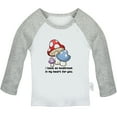 thumbnail image 1 of iDzn I Have So Mushroom In My Heart For You Funny T shirt For Baby, Newborn Babies T-shirts, Infant Tops, 0-24M Kids Graphic Tees Clothing (Long Gray Raglan T-shirt, 0-6 Months), 1 of 4