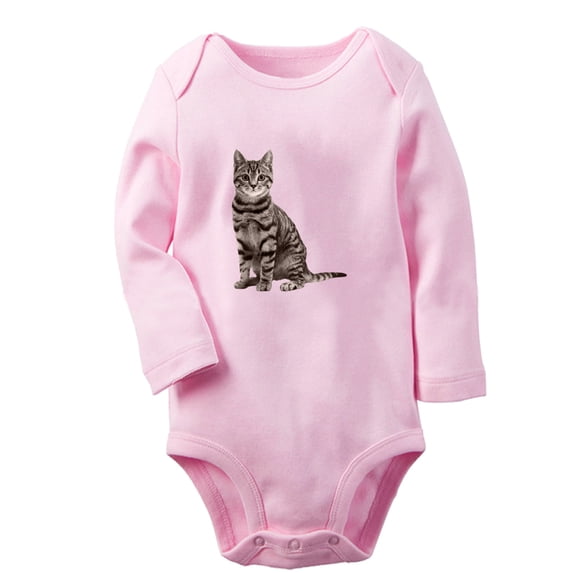 iDzn I Need Milk Cuddles And Nap Funny Rompers, Newborn Baby Unisex Bodysuits, Infant Animal Cat Graphic Jumpsuits, Toddler Kids Long Sleeve Oufits (Pink, 0-6 Months)