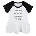 thumbnail image 1 of iDzn I Only Love My Bed And My Mama Funny Dresses For Baby, Newborn Babies Skirts, Infant Princess Dress, 0-24M Kids Graphic Clothes (Black Raglan Dresses, 6-12 Months), 1 of 5