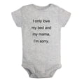 thumbnail image 1 of iDzn I Only Love My Bed And My Mama Funny Rompers For Babies, Newborn Baby Unisex Bodysuits, Infant Jumpsuits, Toddler 0-12 Months Kids One-Piece Oufits (Gray, 18-24 Months), 1 of 5