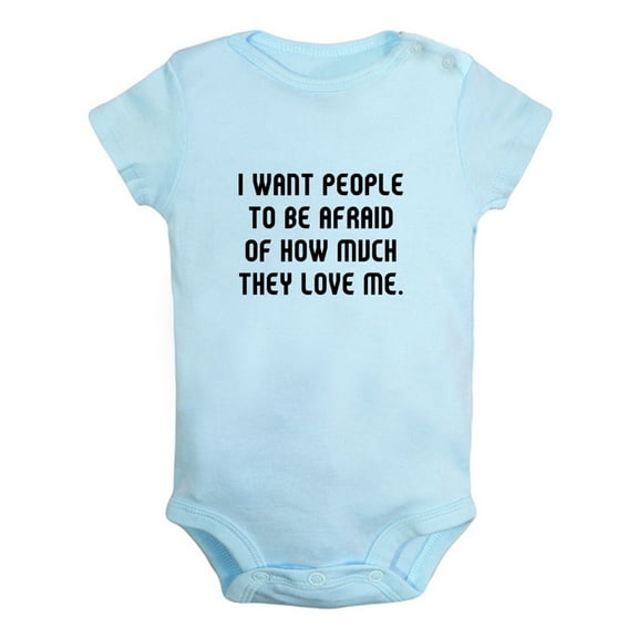 iDzn I Want People To Be Afraid of How Much They Love Me Funny Rompers For Babies, Newborn Baby Unisex Bodysuits, Infant Jumpsuits, Toddler 0-24 Months Kids One-Piece Oufits