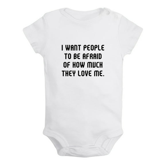 iDzn I Want People To Be Afraid of How Much They Love Me Funny Rompers For Babies, Newborn Baby Unisex Bodysuits, Infant Jumpsuits, Toddler 0-24 Months Kids One-Piece Oufits