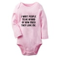thumbnail image 1 of iDzn® I Want People To Be Afraid of How Much They Love Me Funny Rompers, Newborn Baby Unisex Bodysuits, Infant Jumpsuits, Toddler Kids Long Sleeve Oufits (Pink, 6-12 Months), 1 of 4