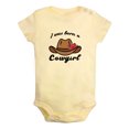 thumbnail image 1 of iDzn I Was Born A Cowgirl Funny Rompers For Babies, Newborn Baby Unisex Bodysuits, Infant Jumpsuits, Toddler 0-12 Months Kids One-Piece Oufits (Yellow, 12-18 Months), 1 of 1