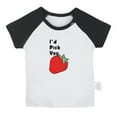 thumbnail image 1 of iDzn I'd Pick You Strawberry Funny T shirt For Baby, Newborn Babies T-shirts, Infant Tops, 0-24M Kids Graphic Tees Clothing (Short Black Raglan T-shirt, 12-18 Months), 1 of 5