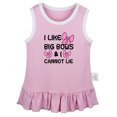 thumbnail image 1 of iDzn I like Big Bows and I Cannot Lie Funny Dresses For Baby, Newborn Babies Skirts, Infant Princess Dress, 0-24M Kids Graphic Clothes (Pink Sleeveless Dresses, 0-6 Months), 1 of 4