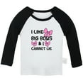 thumbnail image 1 of iDzn I like Big Bows and I Cannot Lie Funny T shirt For Baby, Newborn Babies T-shirts, Infant Tops, 0-24M Kids Graphic Tees Clothing (Long Black Raglan T-shirt, 18-24 Months), 1 of 4