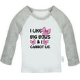 thumbnail image 1 of iDzn I like Big Bows and I Cannot Lie Funny T shirt For Baby, Newborn Babies T-shirts, Infant Tops, 0-24M Kids Graphic Tees Clothing (Long Gray Raglan T-shirt, 6-12 Months), 1 of 5