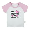 thumbnail image 1 of iDzn I like Big Bows and I Cannot Lie Funny T shirt For Baby, Newborn Babies T-shirts, Infant Tops, 0-24M Kids Graphic Tees Clothing (Short Pink Raglan T-shirt, 0-6 Months), 1 of 5