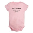 thumbnail image 1 of iDzn I'm A Savage Sassy Moody Gassy Funny Rompers For Babies, Newborn Baby Unisex Bodysuits, Infant Jumpsuits, Toddler 0-24 Months Kids One-Piece Oufits, 1 of 5